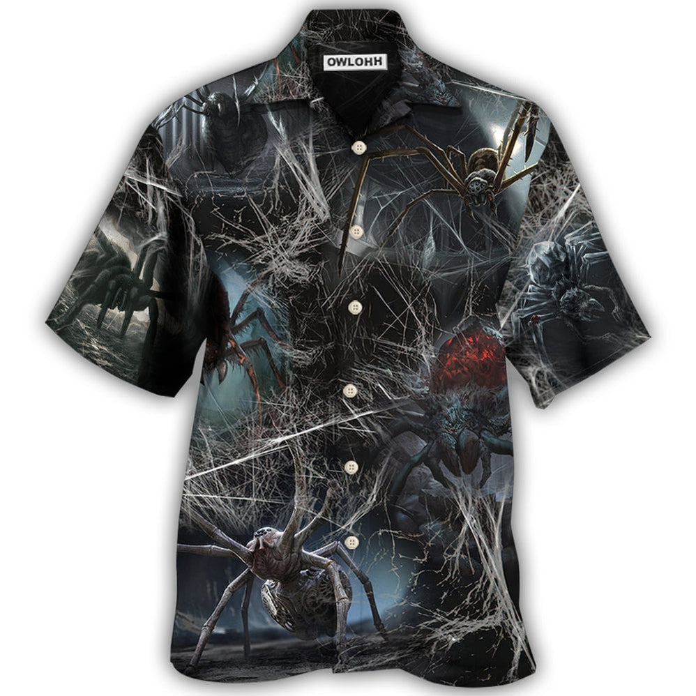 Hawaiian Shirt / Adults / S Halloween Spider Dark Scary - Hawaiian Shirt - Owls Matrix LTD