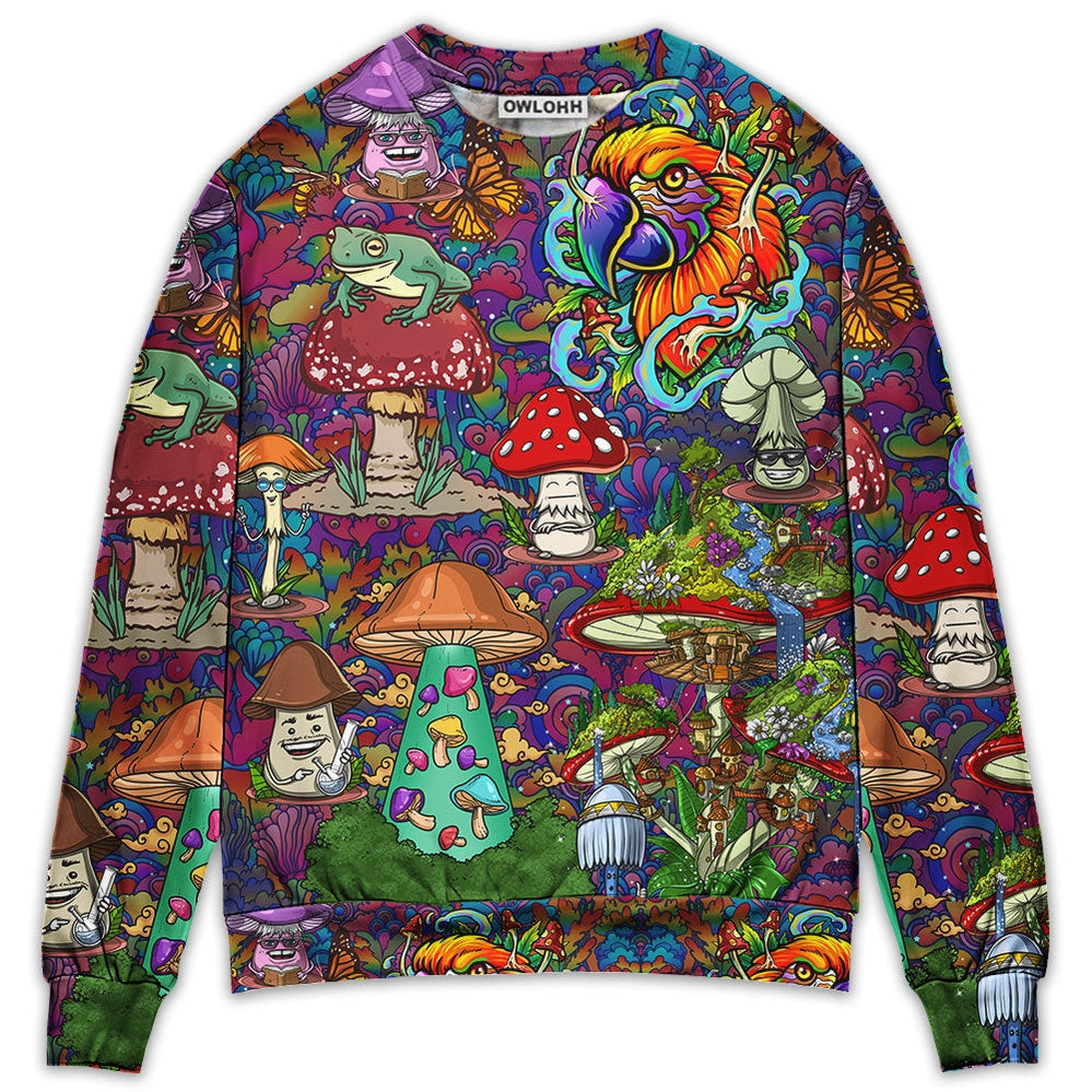 Sweater / S Hippie Mushroom Peace Lover - Sweater - Ugly Christmas Sweaters - Owls Matrix LTD