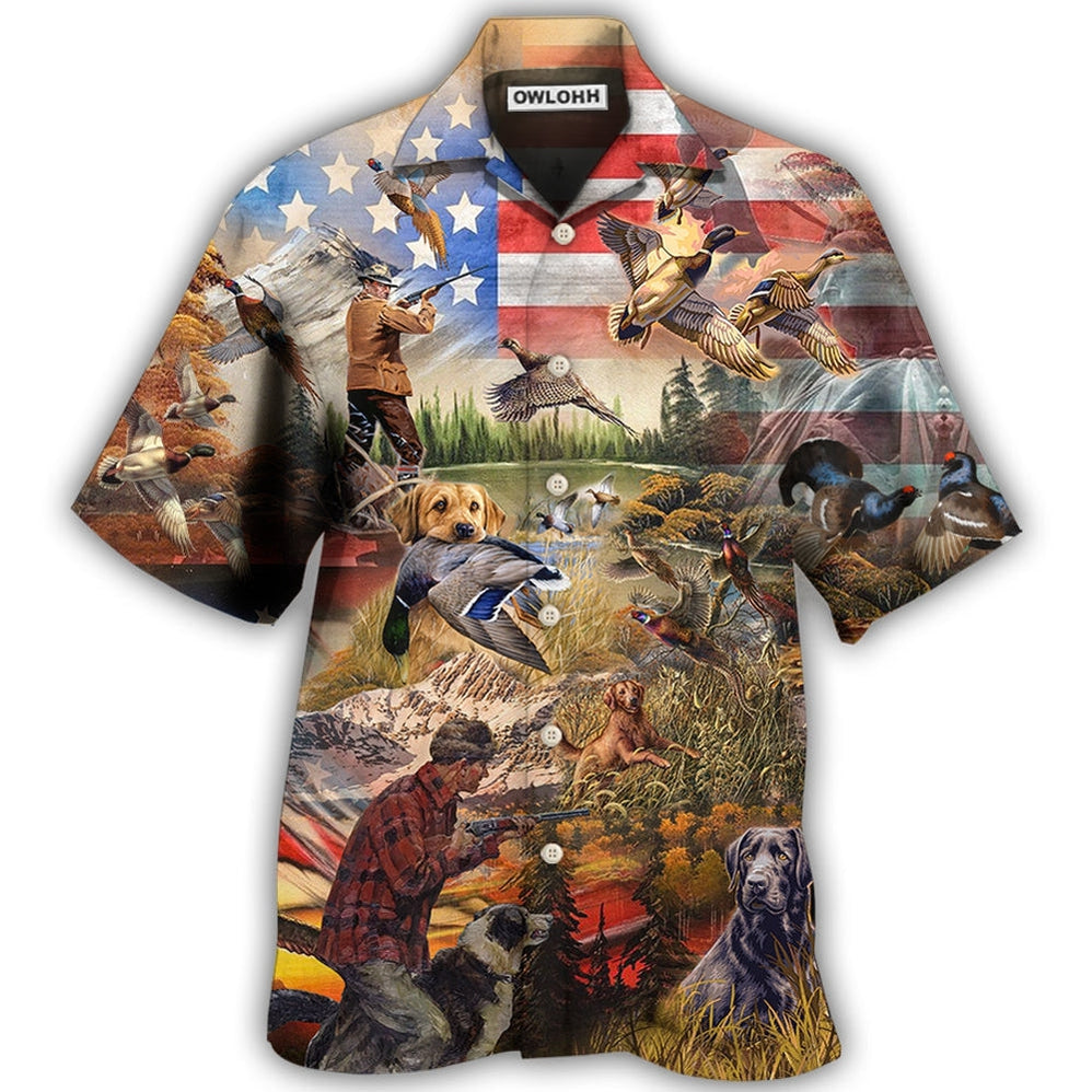 Hawaiian Shirt / Adults / S Hunting Independence Day Mallard Duck - Hawaiian Shirt - Owls Matrix LTD