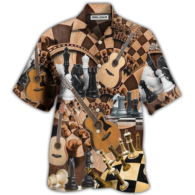 Hawaiian Shirt / Adults / S Chess I Like Chess And Guitars - Hawaiian Shirt - Owls Matrix LTD