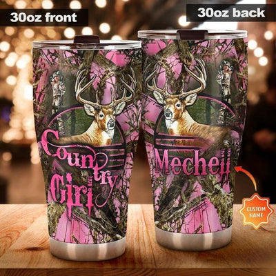 Hunting Love Deer With Pink Style Personalized - Tumbler - Owls Matrix LTD
