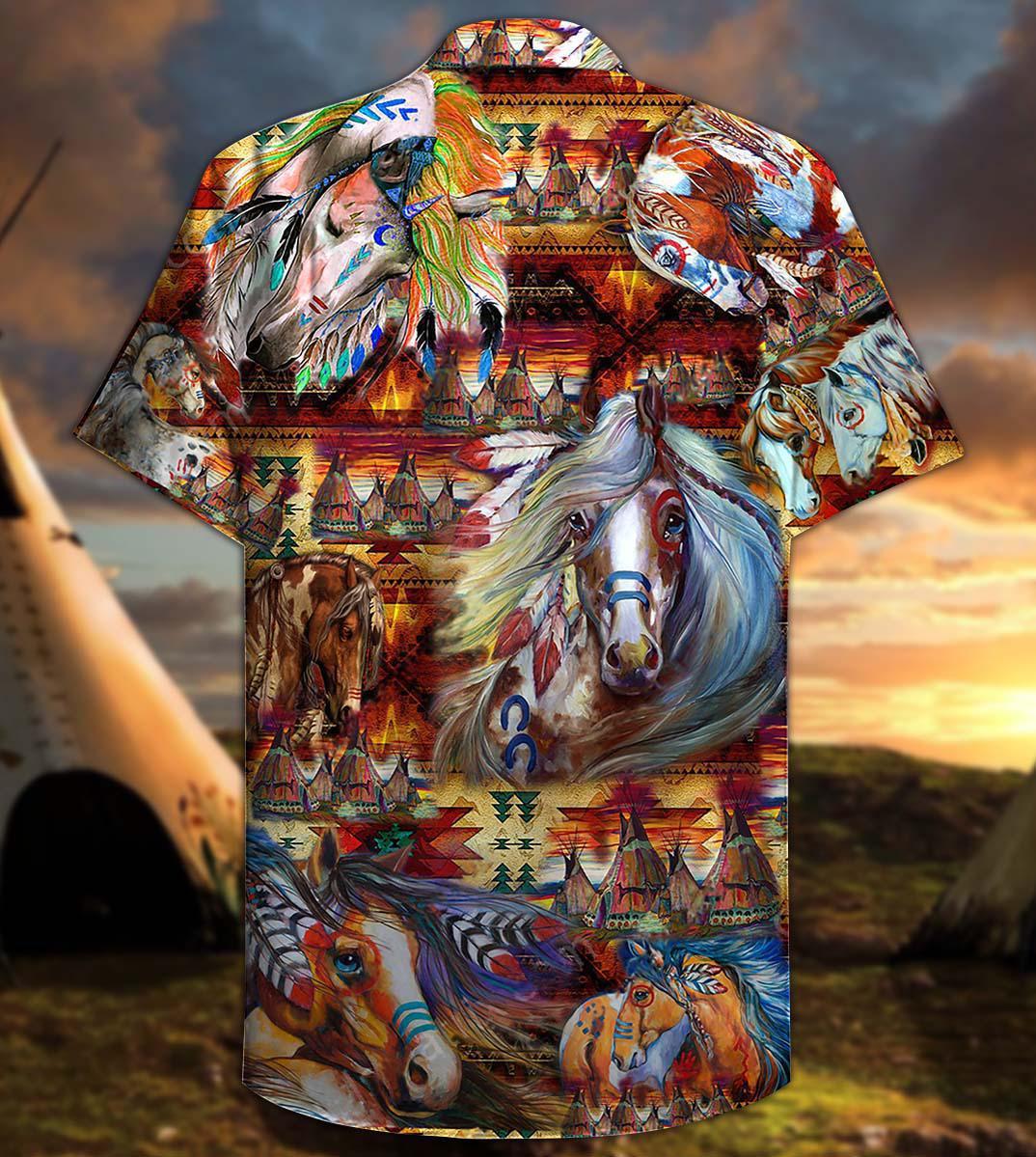 Native Horse Amazing My Soul Cool - Hawaiian Shirt - Owls Matrix LTD