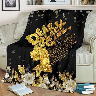 Black Girl Dear Black Girl Faux Glitter Print African American Style - Flannel Blanket - Owls Matrix LTD