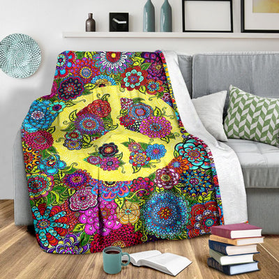 Hippie Stay Trippy Little Hippie Hippie Style - Flannel Blanket - Owls Matrix LTD