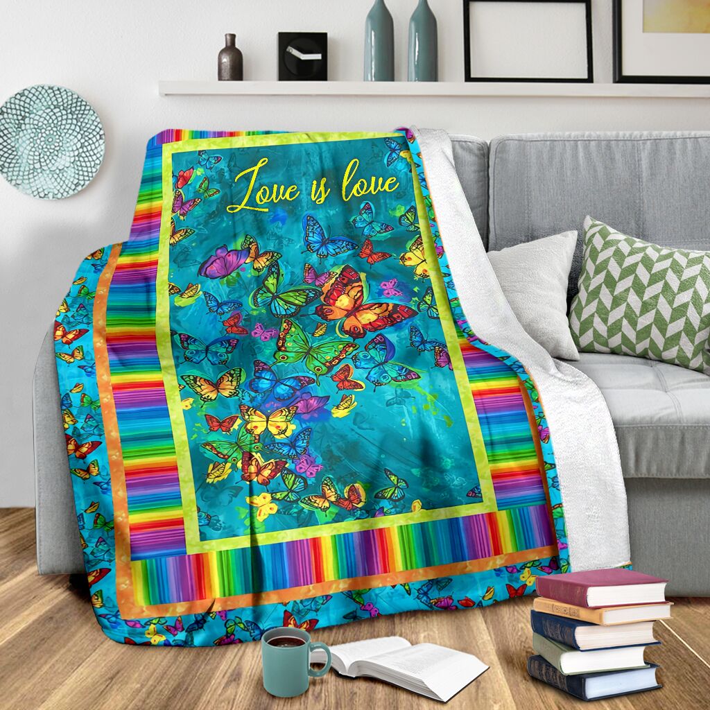 LGBT Love Is Love Support Color - Flannel Blanket - Owls Matrix LTD