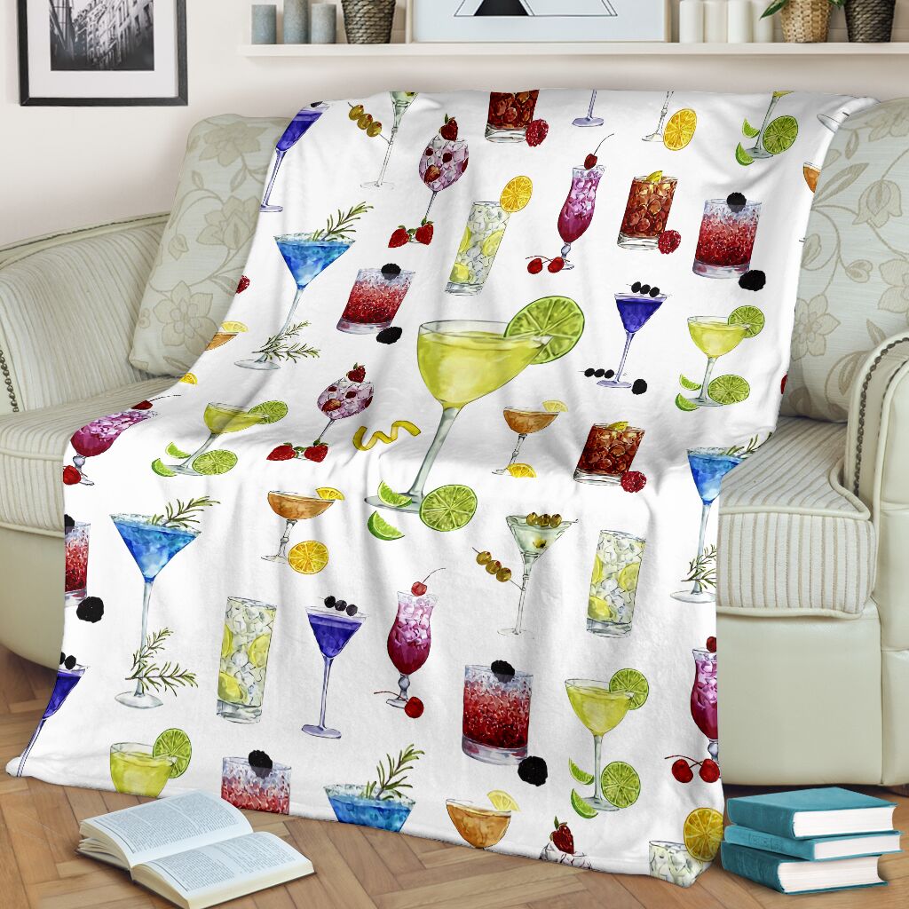 Cocktail Lovers Cocktail Style - Flannel Blanket - Owls Matrix LTD
