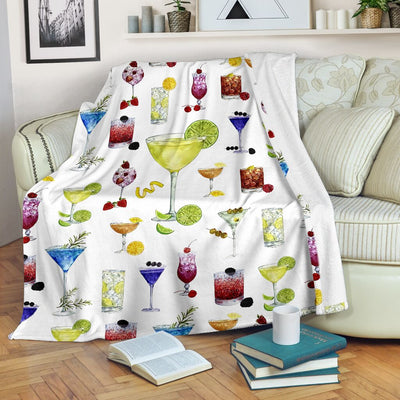 Cocktail Lovers Cocktail Style - Flannel Blanket - Owls Matrix LTD
