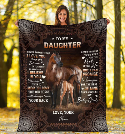 Horse To My Daughter Love Your Mom - Flannel Blanket - Owls Matrix LTD
