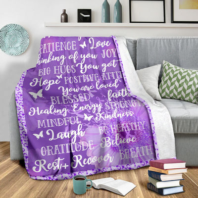 Fibromyalgia Awareness Fibromyalgia Awareness Style - Flannel Blanket - Owls Matrix LTD