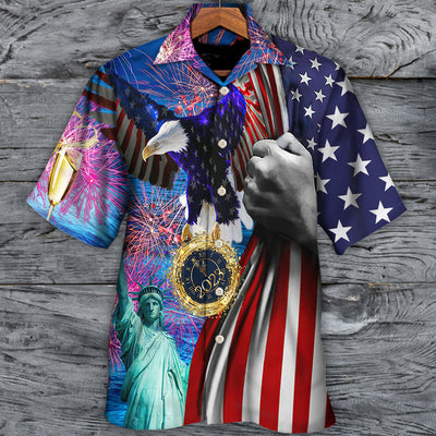 America 2023 New Year New America - Hawaiian Shirt - Owls Matrix LTD