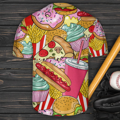 Food Fast Food Art Lover - Baseball Jersey - Owls Matrix LTD
