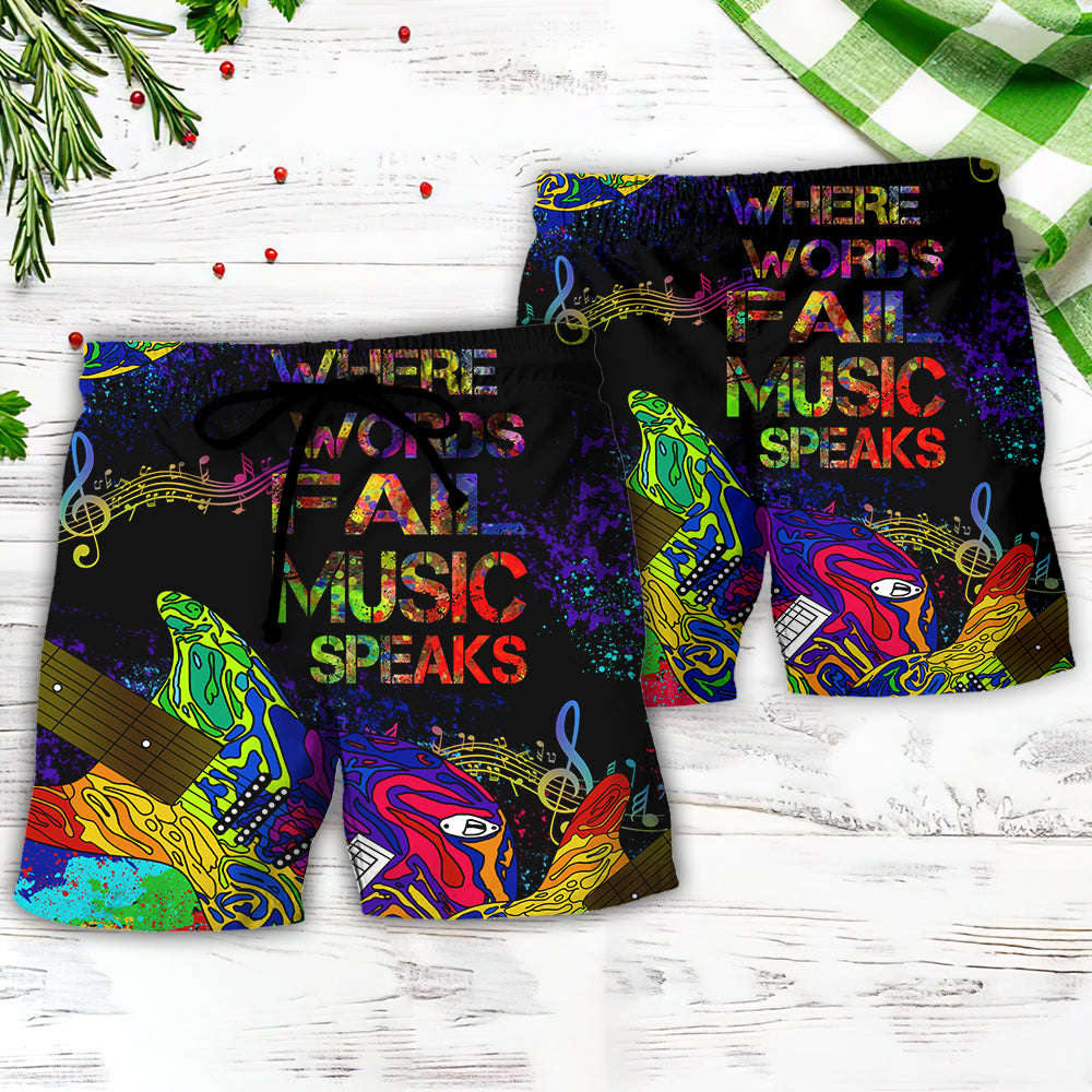 Music Speaks Style - Beach Short - Owls Matrix LTD