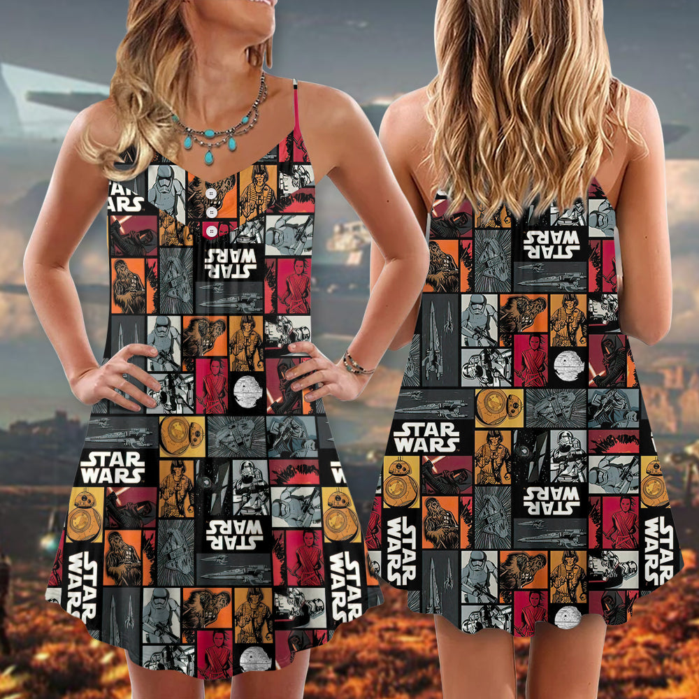 Starwars Your Focus Determines Your Reality - V-neck Sleeveless Cami Dress