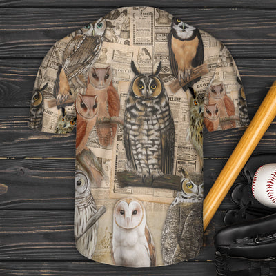 Owl Retro Vintage Style - Baseball Jersey - Owls Matrix LTD