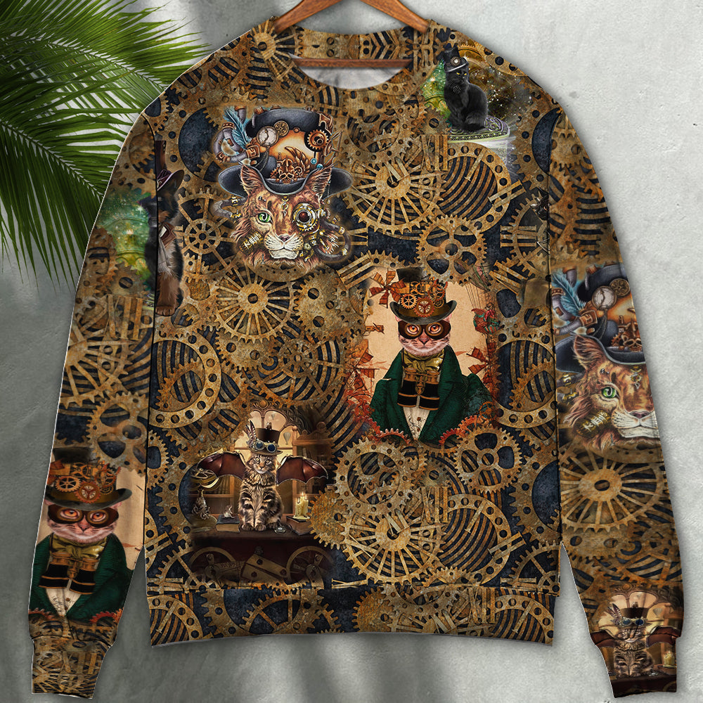 Cat Love Machine Vintage - Sweater - Ugly Christmas Sweaters - Owls Matrix LTD