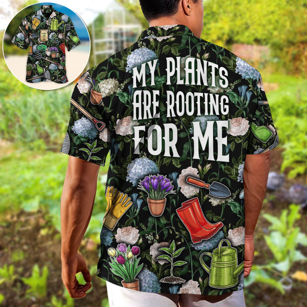 Gardening My Plants Are Rooting For Me Vintage Art - Hawaiian Shirt