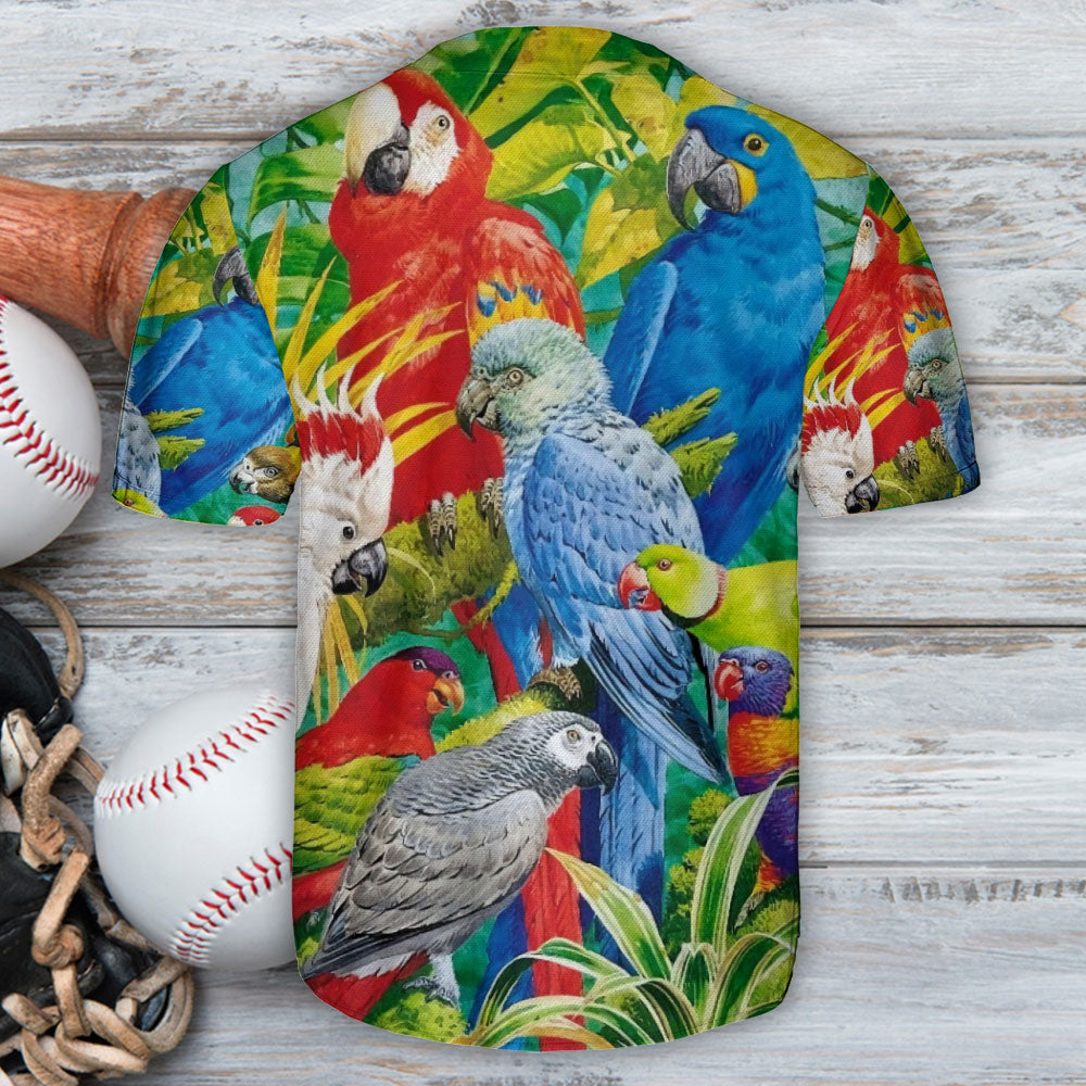Parrot Family Art Tropical - Baseball Jersey - Owls Matrix LTD
