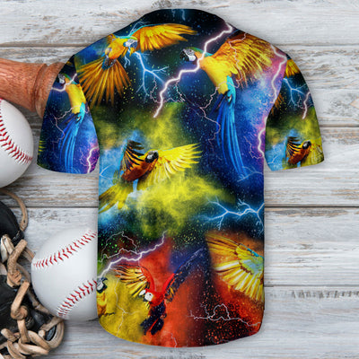 Parrot With Colorful Thunder - Baseball Jersey - Owls Matrix LTD