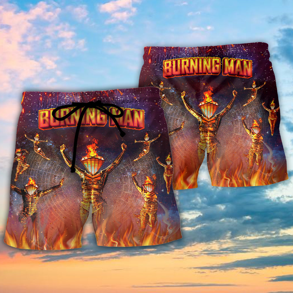 Music Event Burning Man Built To Burn Burning Man - Beach Short - Owls Matrix LTD