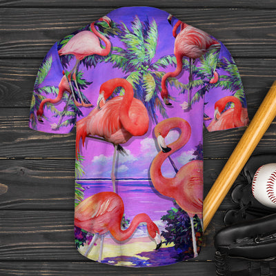 Flamingo Coconut Beach Summer Vibe - Baseball Jersey - Owls Matrix LTD