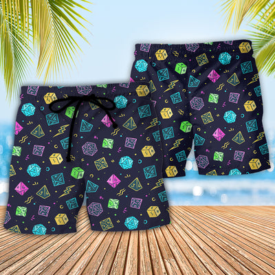 DnD Dice Colorful Style - Beach Short