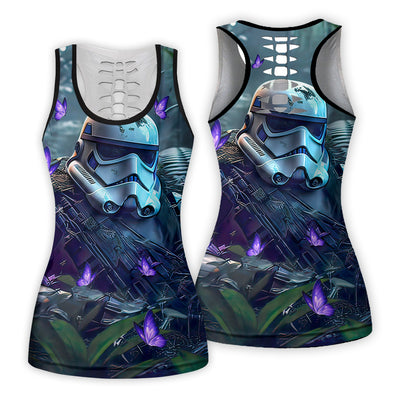 Starwars Stormtrooper In The Jungle With Purple Flowers - Tank Top Hollow