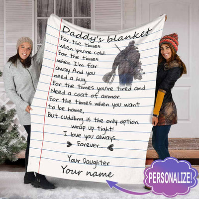 Hunting Daddy I Love You Personalized - Flannel Blanket - Owls Matrix LTD