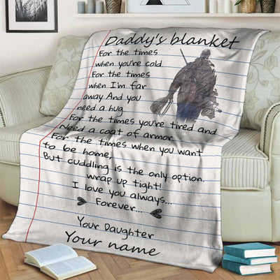 Hunting Daddy I Love You Personalized - Flannel Blanket - Owls Matrix LTD