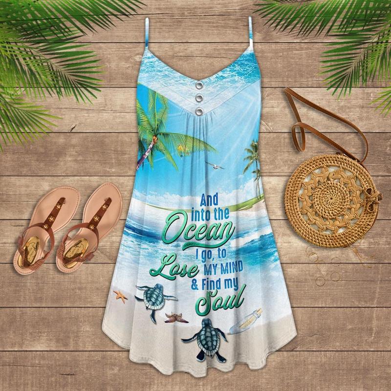 Turtle Into The Ocean I Go - Summer Dress - Owls Matrix LTD