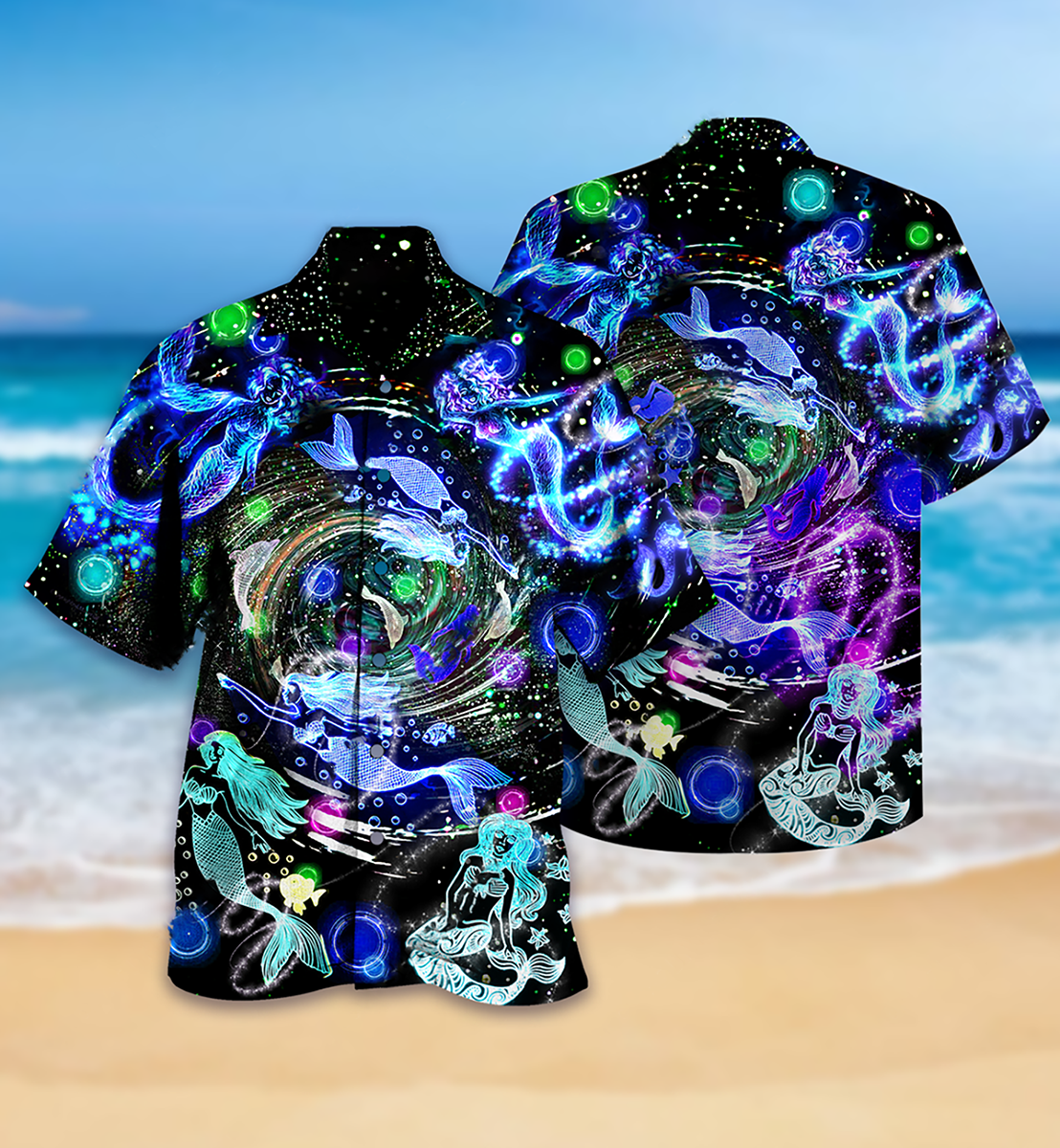 Mermaid Love Ocean With Lot of Mermaid - Hawaiian Shirt - Owls Matrix LTD