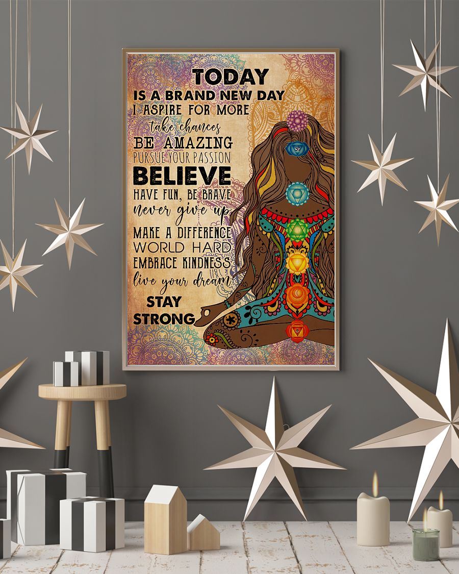 Yoga Today Is A Brand New Day - Vertical Poster - Owls Matrix LTD