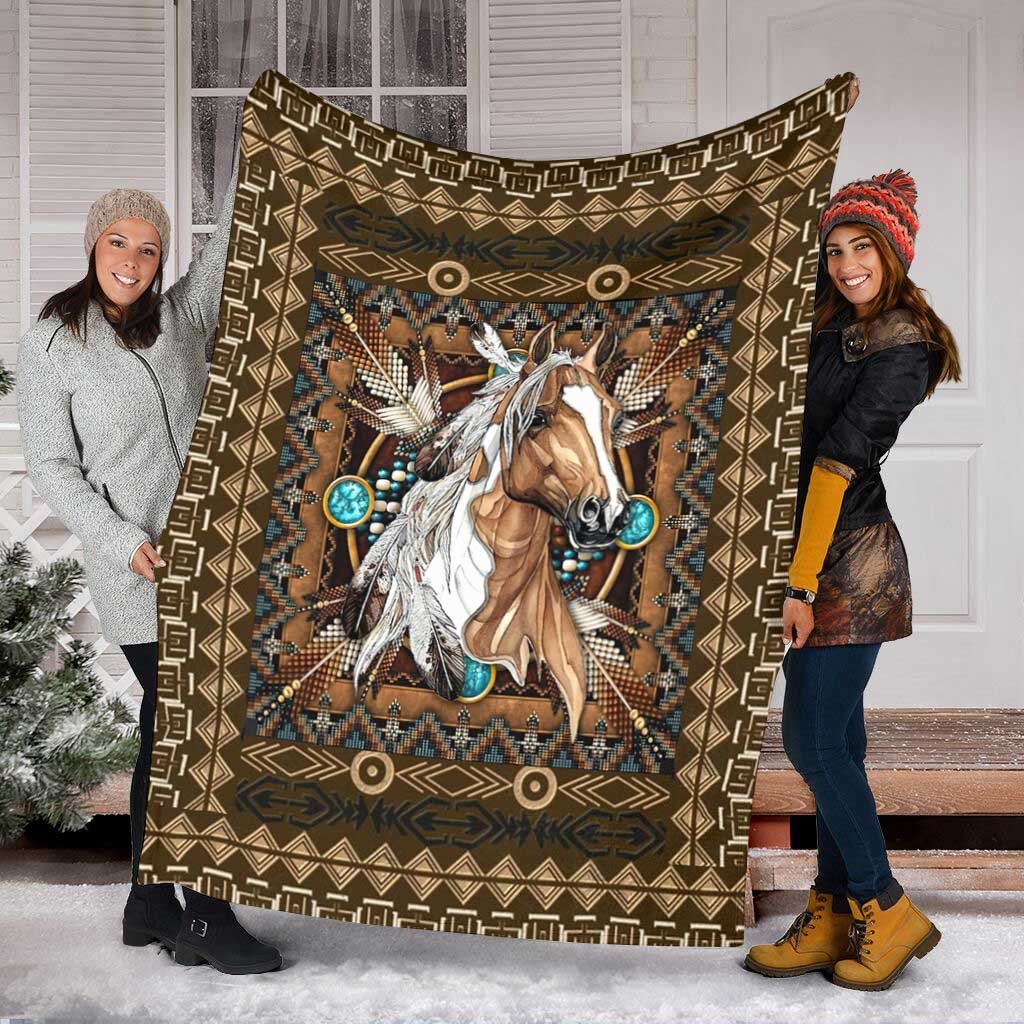 Horse Classic Pattern Style - Flannel Blanket - Owls Matrix LTD