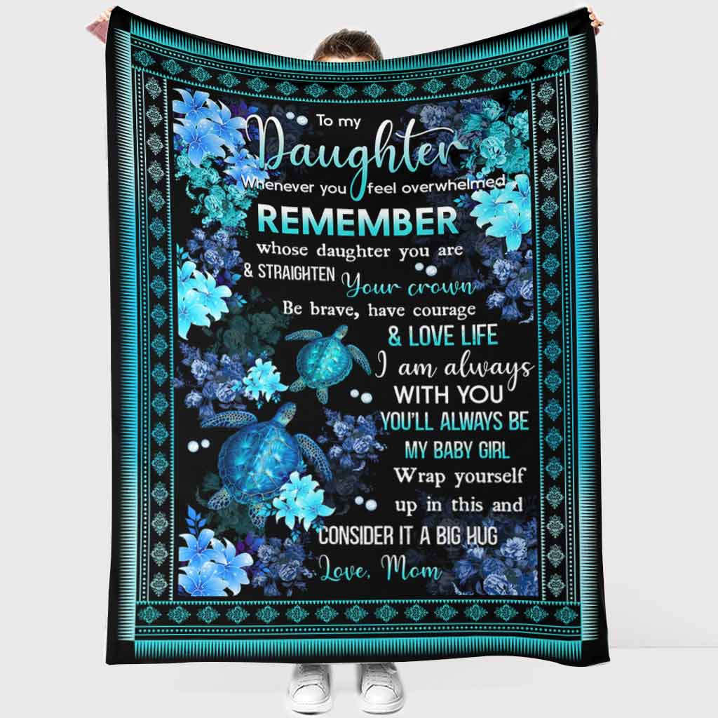 Turtle To My Daughter Love Life - Flannel Blanket - Owls Matrix LTD
