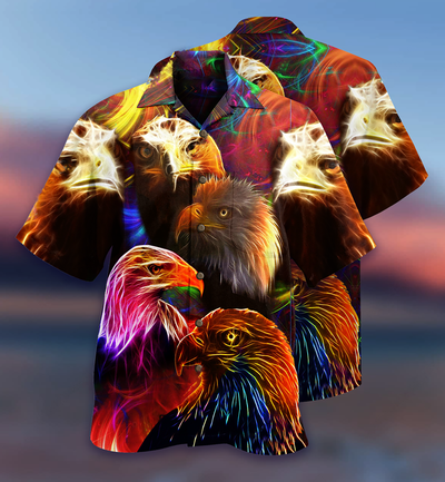 Eagle In Farm Mix Neon - Hawaiian Shirt - Owls Matrix LTD