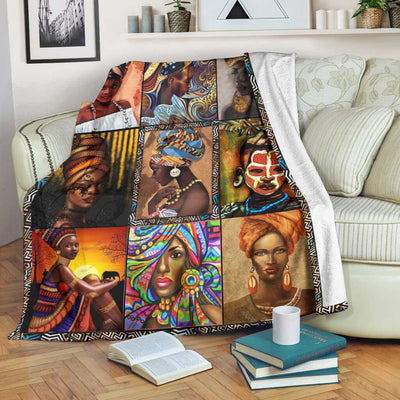 African Culture African American So Beautiful - Flannel Blanket - Owls Matrix LTD