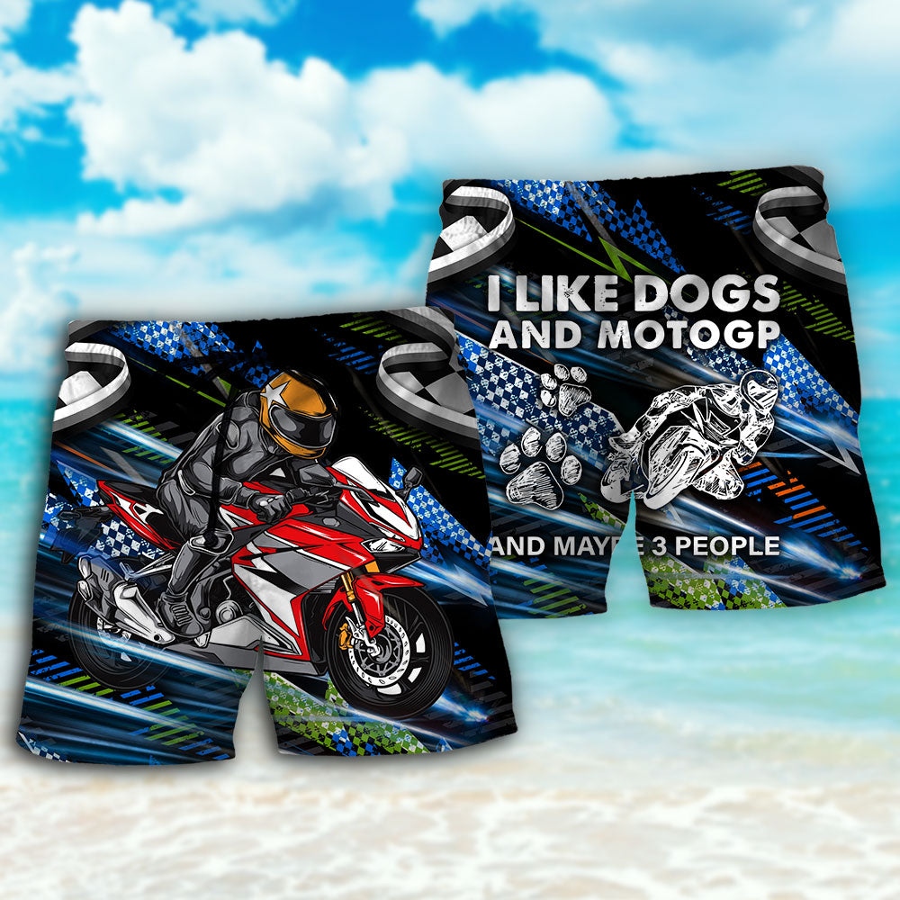 Motorbike Dog I Like Dogs And Motogp - Beach Short - Owls Matrix LTD