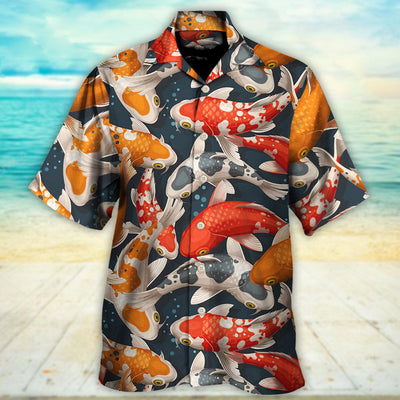 Koi Fish Swimming Colorful Crap - Hawaiian Shirt - Owls Matrix LTD