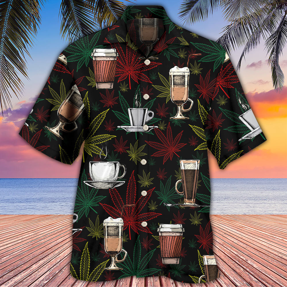 Coffee I Like Coffee And Weed - Hawaiian Shirt - Owls Matrix LTD
