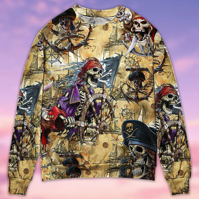 Skull Amazing Pirate Hunting - Sweater - Ugly Christmas Sweaters - Owls Matrix LTD
