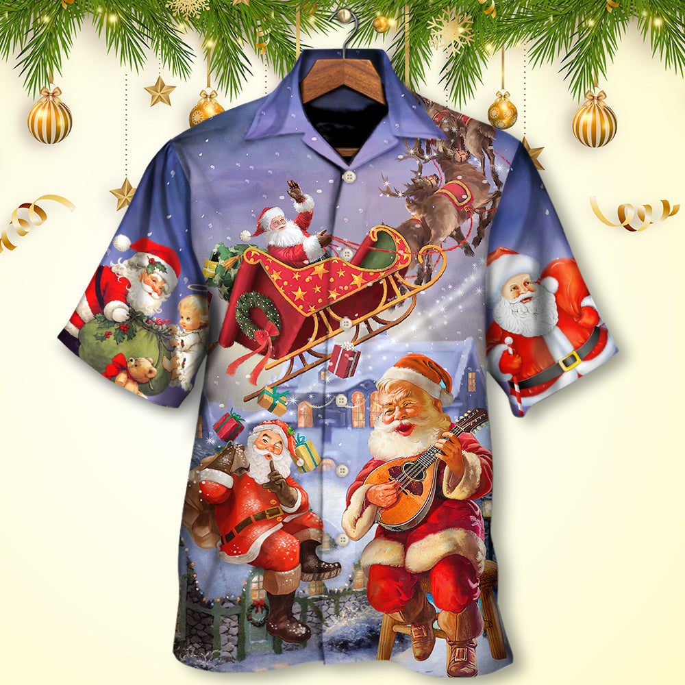 Christmas Santa Claus Funny Art Style - Hawaiian Shirt - Owls Matrix LTD