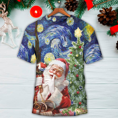 Christmas Shhhhh! It's Secret Gift For You - Round Neck T-shirt - Owls Matrix LTD