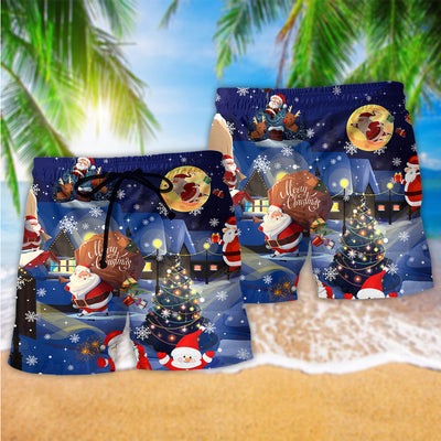 Christmas Love Santa And Gifts - Beach Short - Owls Matrix LTD