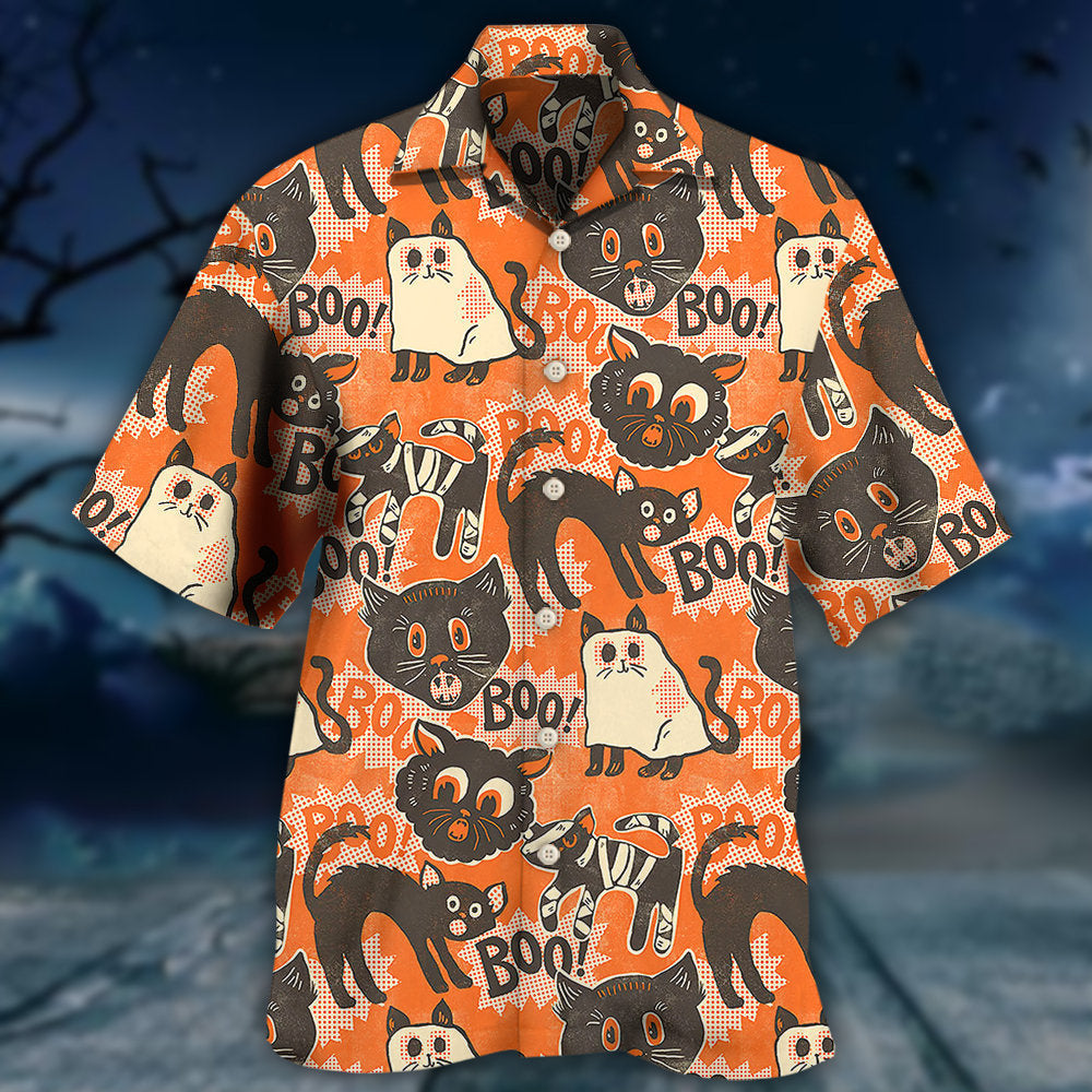 Halloween Spooktacular Scaredy Cat - Hawaiian Shirt - Owls Matrix LTD