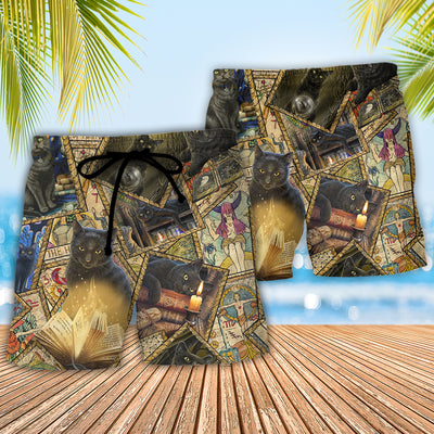 Book Cats Love Books Magic - Beach Short - Owls Matrix LTD