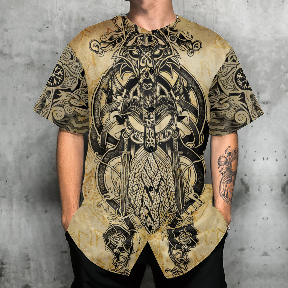 Viking Warrior Blood Pattern Cool Style - Baseball Jersey - Owls Matrix LTD