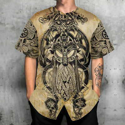 Viking Warrior Blood Pattern Cool Style - Baseball Jersey - Owls Matrix LTD
