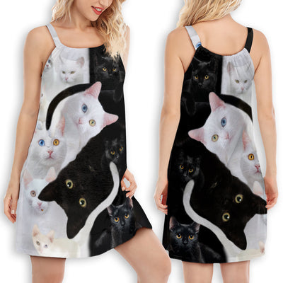 Cat Are Better Than - Women's Sleeveless Cami Dress - Owls Matrix LTD