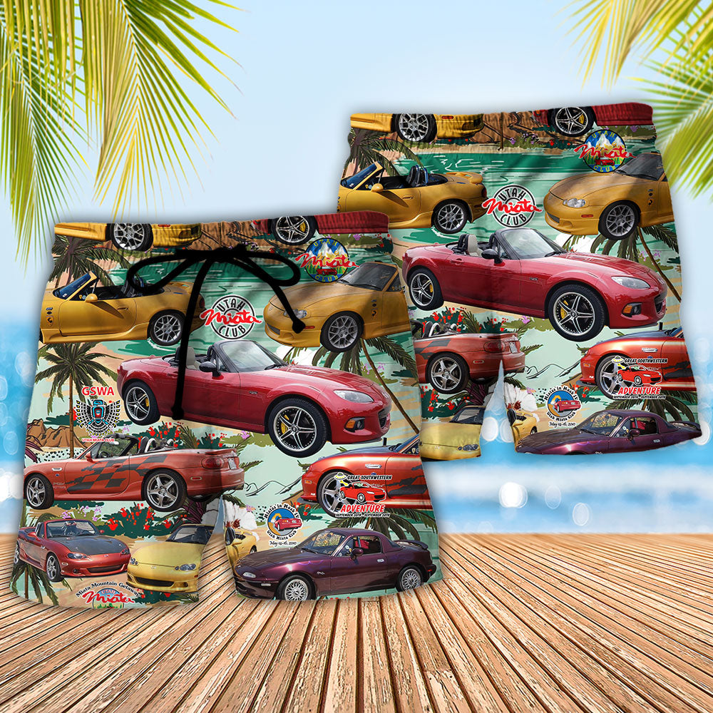 Car Summer Tropical Island - Beach Short - Owls Matrix LTD