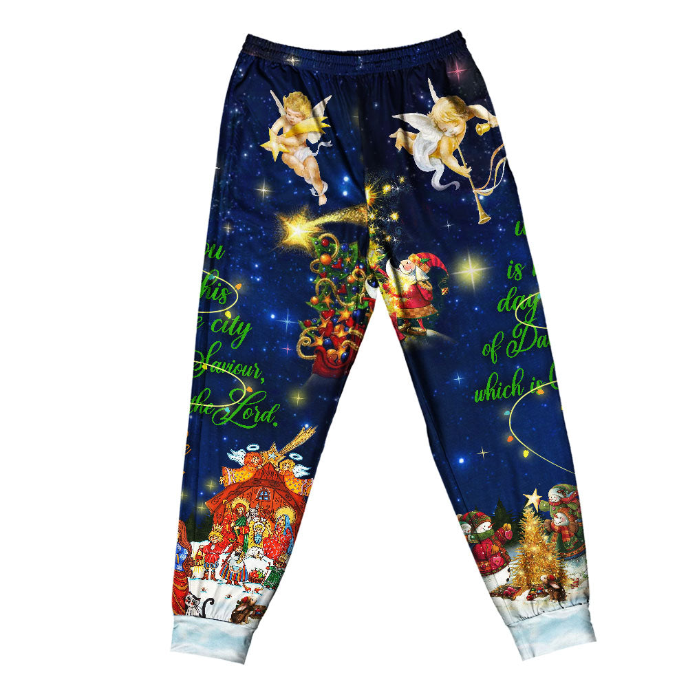 Pants / S Christmas Christ The Lord - Pajamas Short Sleeve - Owls Matrix LTD