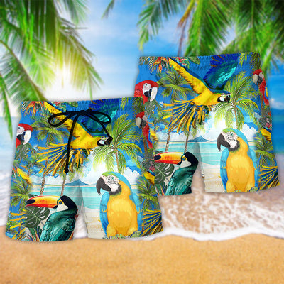 High By The Beach Hot Summer Cool Parrot - Beach Short - Owls Matrix LTD